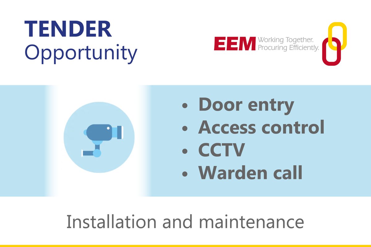 EEMLtd's tweet image. 📣 We have a #TenderOpportunity for contractors to join our newly refreshed framework for #DoorEntry, #AccessControl, #CCTV and #WardenCall.
Visit lnkd.in/dqWxyQSn for more info..

Closes 4/5/22 - 12pm  

#DoorEntrySystems #AccessControl #CCTVInstallation #CCTVSystems