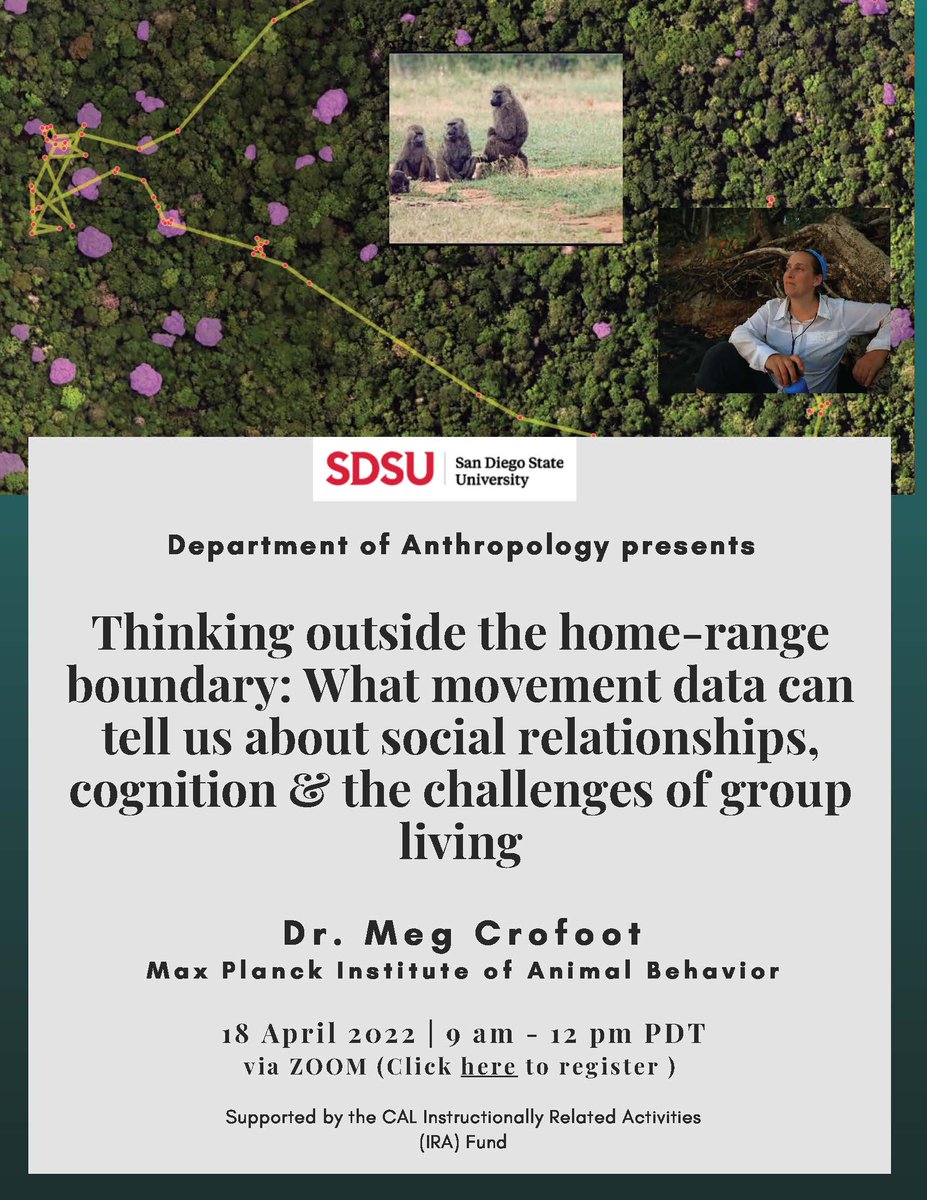 ethnoprimate's tweet photo. Many thanks to @MegCrofoot for joining @anthrosdsu yesterday for a workshop on studying animal movement using #MoveBank! #fieldmethods #primatology https://t.co/7zKqmIkfxW