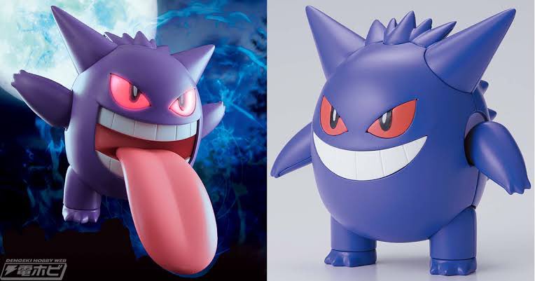 ポケプラのゲンガーを改修して、1番かっこよくて大好きなクリスタル版のポーズで製作しました！
暗めキャンディ塗装で色もそれっぽくしてみた✨
瞳孔は奥にあるので上下少しだけ追視してくれます🤏