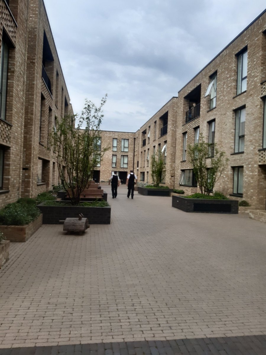 Island Gardens SNT officers out patrolling around Sark Mews, after recent reports of anti social behaviour