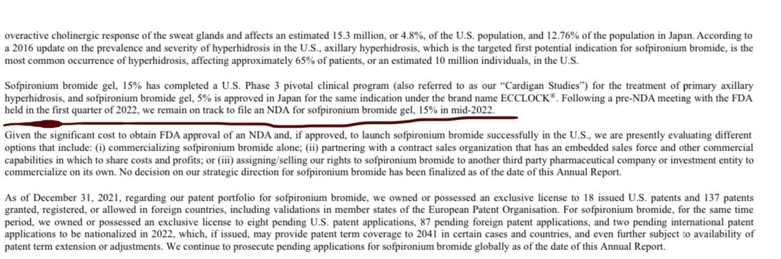 $BBI updated DD
-Enough cash for 2022 
-Bunch of upcoming updates on their STING research (BBI-10) throughout 2022
-Phase 1 initiation any day now in Q2 2022; results end of 2022
- NDA filing coming for their bromide gel (ECCLOCK)