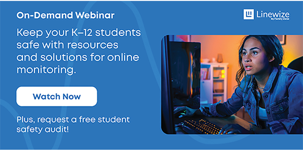 Have you signed up for your FREE Student Safety Audit from Linewize?

Watch this on-demand Webinar to learn more and request your no-cost student safety audit today! #studentsafety #K12 #edtech 
<a href="/linewize/">Linewize (part of the Qoria family)</a>
 buff.ly/3DZV3jg