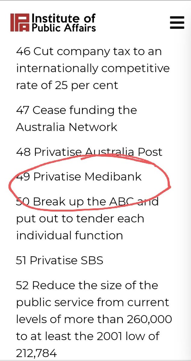 DavidBe53174057's tweet photo. The Institute of Public Affairs (The IPA) is the Morrison / Joyce LNP Government think-tank. They want our universal Medicare gone. 
#AusVotes2022 https://t.co/fyOZyar0Mf