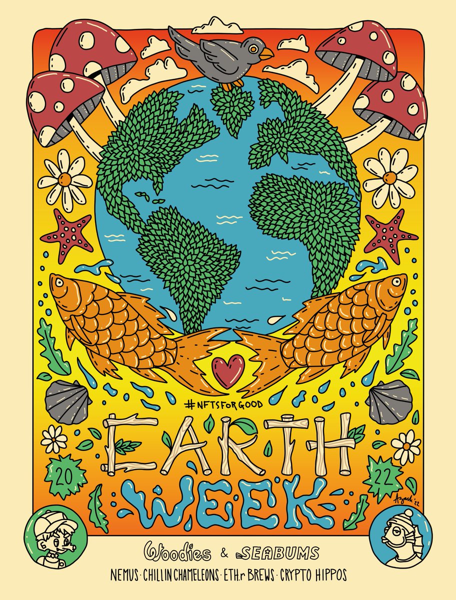 This being #EarthWeek, it gives us a great excuse to mention a few other frens who are doing worlds of good – @seabumsnfts @woodiesnft <a href="/Chillnchameleon/">Chillin Chameleons</a> @eth_r_brews @CryptoHipposNFT. We applaud them mightily &amp; recommend you give them a follow. 👏🙌 We're all in this together 🌎