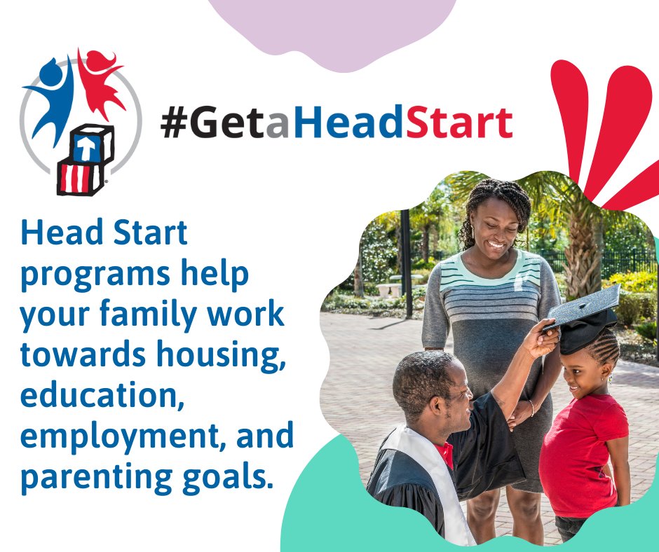 HeadStartgov's tweet image. At Head Start programs, we care about your family’s well-being. By partnering with you, we help families reach financial, career, and educational goals. Find the requirements for enrolling your child in a Head Start program today: buff.ly/2IL3Hoy #GetaHeadStart