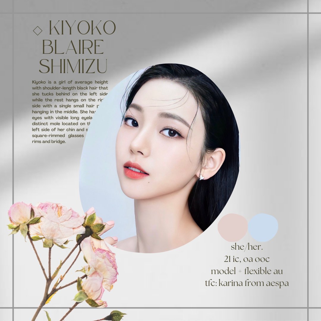 ㅤㅤㅤㅤㅤKIYOKO 'BLAIRE' SHIMIZU
   not new to #hqrp and #ANIRP
           ♡    +   ↻  =  mutuals
