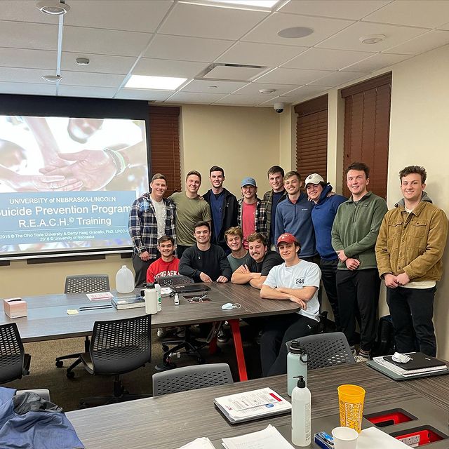 “Men are three to four times more likely to commit suicide than their female counterparts, and as men, it is our duty to change that. This group of men went through REACH suicide prevention training to learn how we can recognize warning signs and save lives.” - <a href="/sigep_unl/">SigEp Nebraska</a>