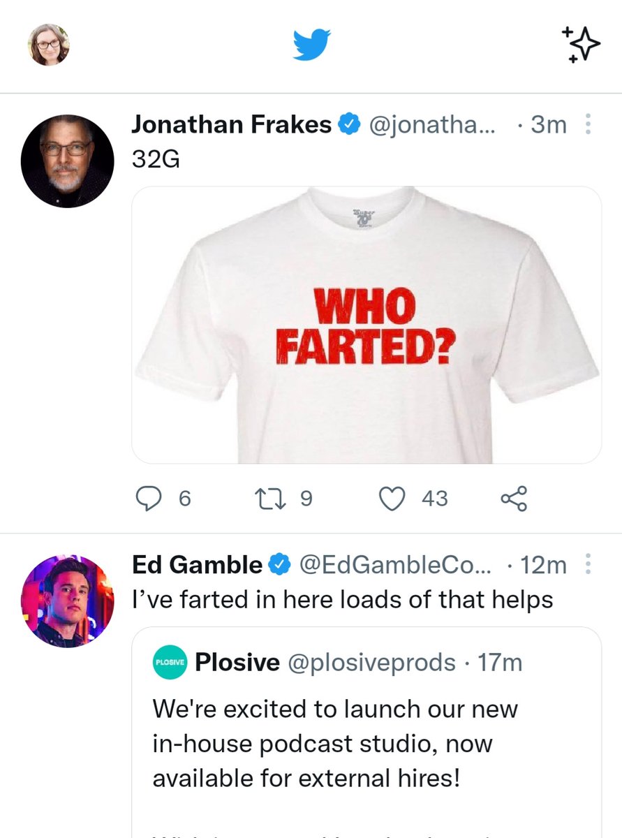 katrinaforget's tweet photo. Love it when my Twitter timeline syncs up 😛 @EdGambleComedy @jonathansfrakes https://t.co/ndRRPL89NV