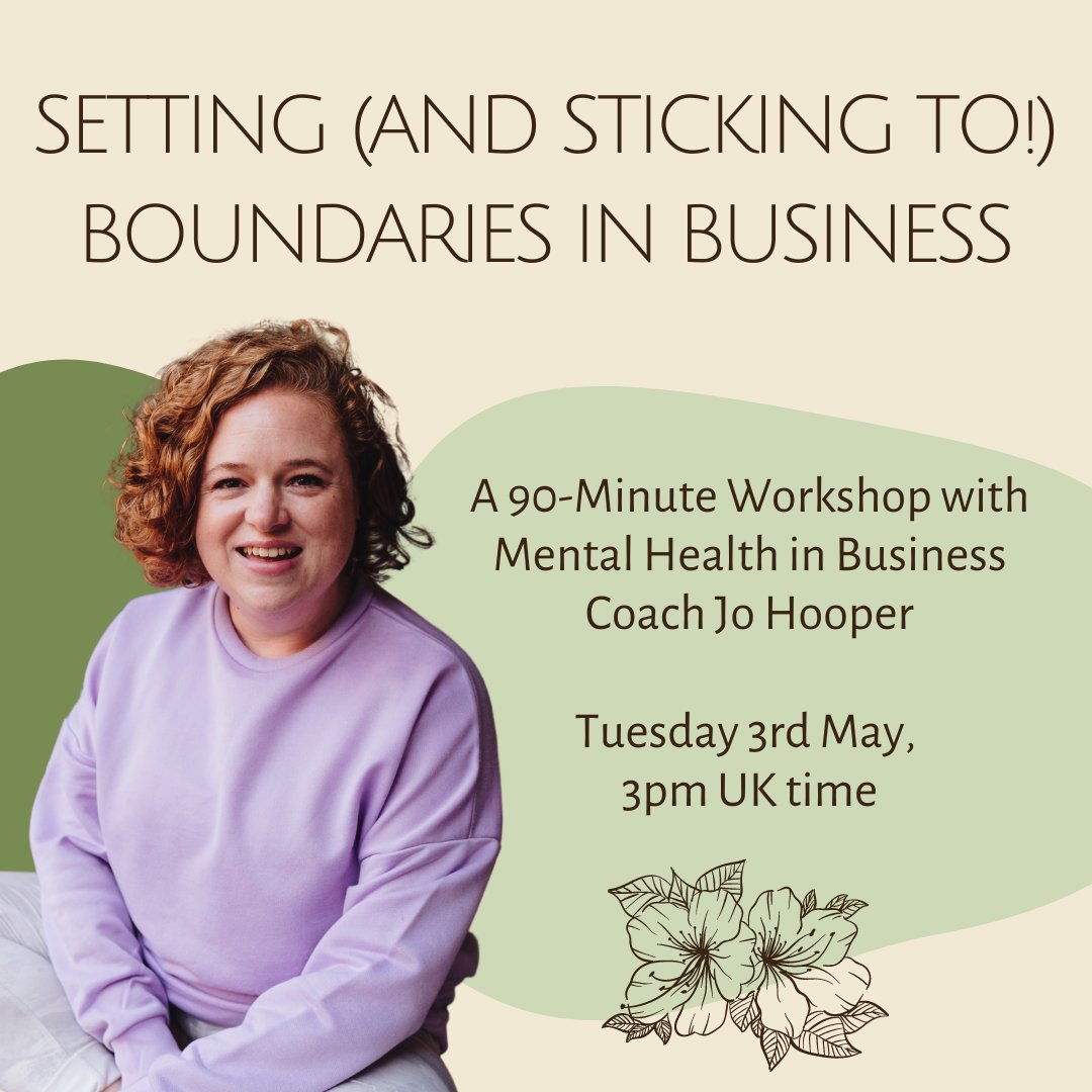 Setting boundaries is something I see freelancers struggling with almost every day. If you’d like to learn more about boundaries, why we need them and how to set them, join me for a guest workshop with mental health in business coach Jo Hooper on 3rd May: l8r.it/3d97