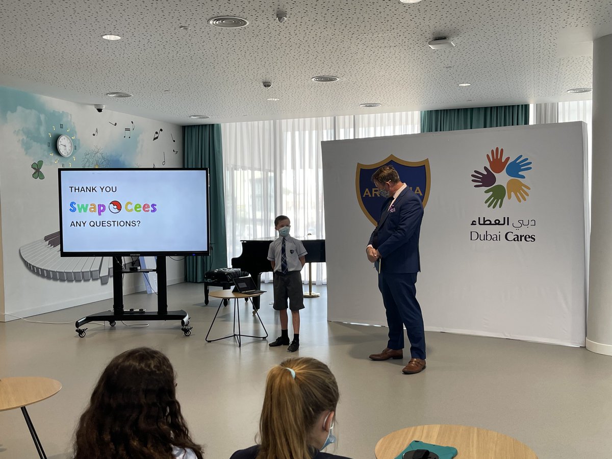 ArcadiaSch's tweet photo. We hosted a prize giving ceremony to announce the winners of our annual #JuniorMBA Business Plan Competition. The ceremony was attended by a representative from @DubaiCares, our Founder & Chairman, @MohanValrani, our CEO, @navinvalrani, & our Leadership Team. https://t.co/43zV0NNLBd