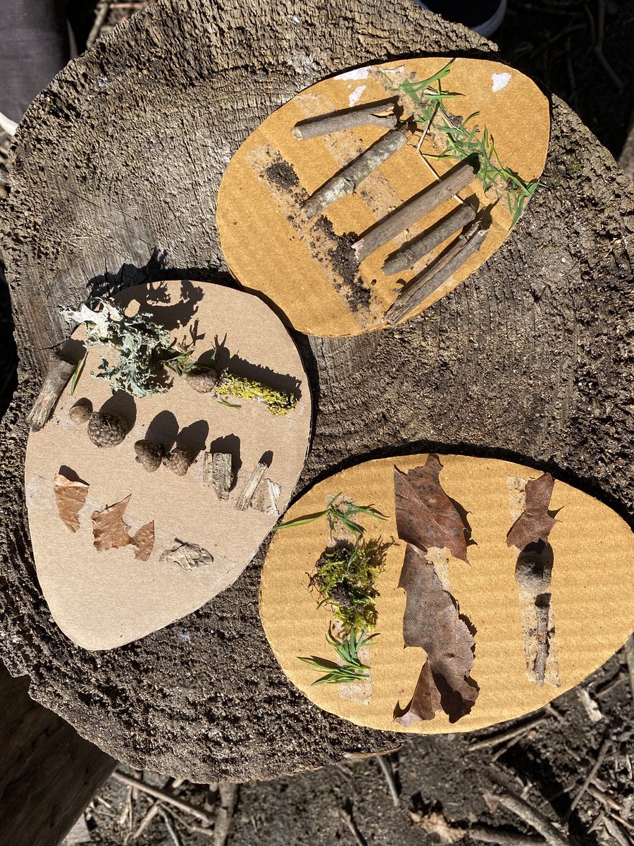 SchoolCluny's tweet photo. P1/2 had fun decorating these Easter eggs in the forest on Easter Monday using natural materials! 🍃#forestschool #learningandachievingtogether https://t.co/TYkhm01lh0