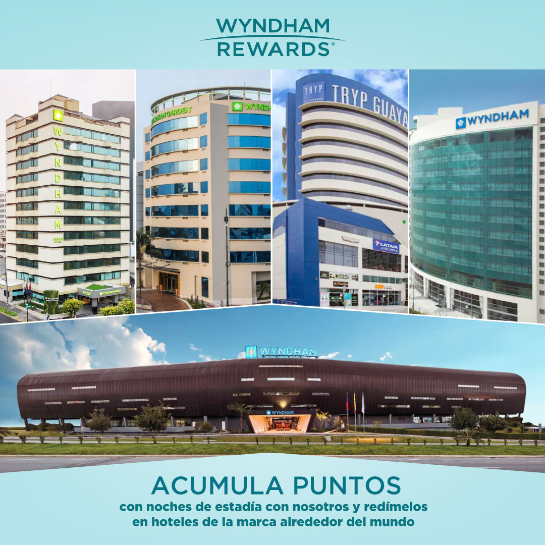 Acumula puntos con noches de estadía en los hoteles de la marca con <a href="/WyndhamRewards/">Wyndham Rewards</a>. 
#wymdhamgardenguayaquil #ecuador #guayaquil #wyndhamrewards