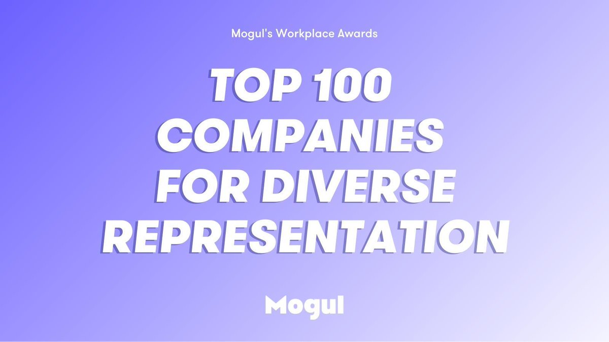 onMogul's tweet image. We are so excited to showcase our 2022 awards list winners for the ‘TTop 100 Workplaces For Diverse Representation in 2022&apos;! 

 @afreshai, @airproducts, @Amplify

Check out the full list at onm.gl/3KZLQKz. 
⁠
#MogulAwards #DEILeaders