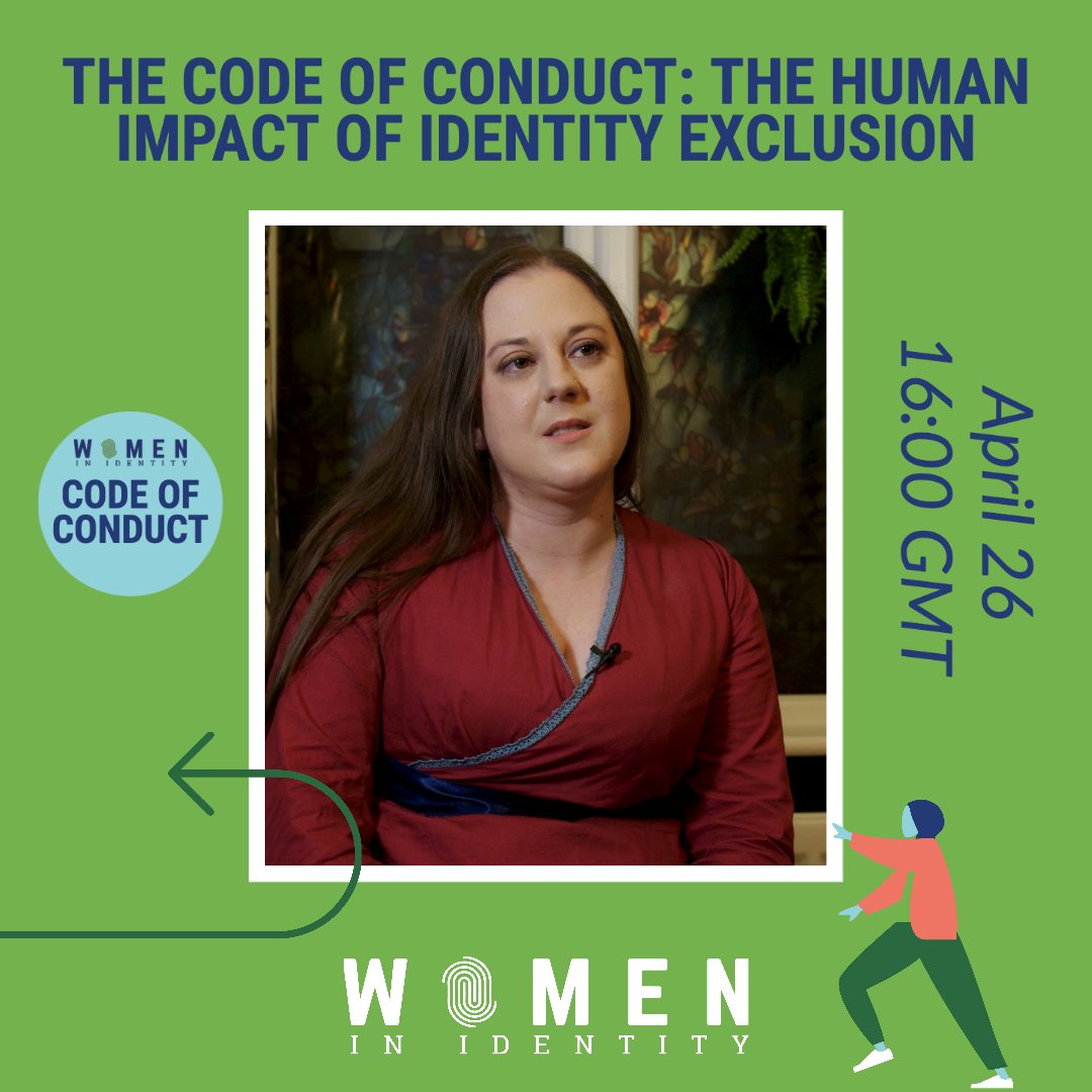 WomeninID's tweet photo. One week left until our #WomenInID panel discussion about our #IDCodeofConduct research on the Human Impact of #IdentityExclusion 🙌 Fuchsia Carter will be participating, as she is one of the end users and interviewees in our research! 

Register here: https://t.co/u6j9d4R9mf https://t.co/3sJ7w1PHPd