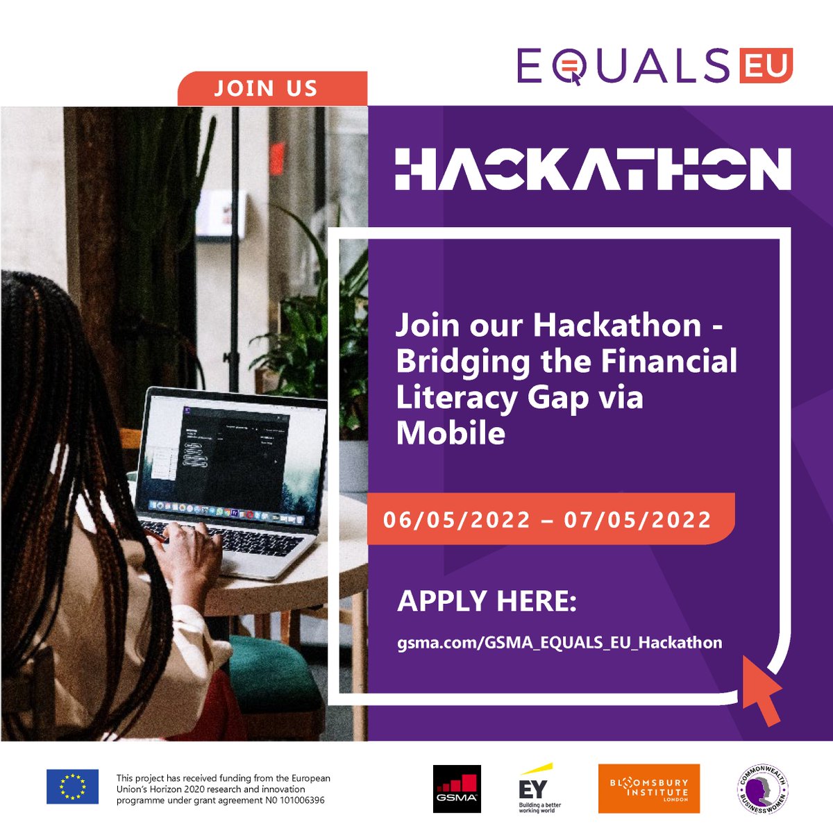 GSMA's tweet photo. Do you want to empower thousands of girls and women with tech solutions enabling them to become digitally and financially literate?
We’ll be hosting an @Equals_EU Hackathon bridging the financial Lliteracy gap via #mobile.
Register 👉https://t.co/d0rtvWV98k #EqualsEUHackathons https://t.co/nrCKxZAVCT