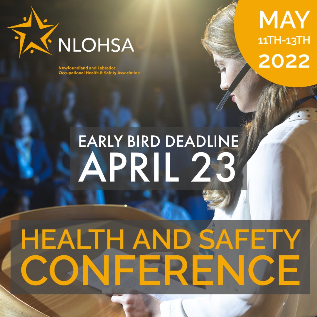 If you work in a health and safety role or are part of an OHS committee I encourage you to check this out!
Hybrid conference (in person OR virtual)

conference.nlohsa.ca

#healthandsafety #NewfoundlandandLabrador #AtlanticCanada #OHS #workplacehealthandsafety