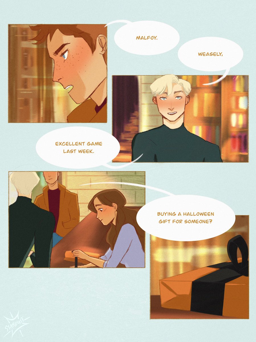 dn_stardust's tweet photo. Hermione looked back and forth between the two men. Draco’s smirk was just turning up the corners of his mouth, and Ron’s brows raised in challenge. She suddenly felt quite ill, herself. Perhaps she should faint. Then all of this would stop.

#dramione #trttd https://t.co/gd7DrJLHsx