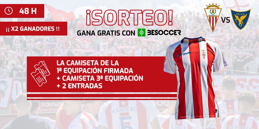 BeSoccerTeam's tweet photo. 🎁NUEVO SORTEO🎁

GANADOR 1 ➡️ 👕 de la 1ª equipación del @AlgecirasCF firmada y 2 entradas.

GANADOR 2 ➡️ 👕 de la 3ª equipación del @AlgecirasCF y 2 entradas.

Pasos 📌

1: Sigue a @besoccer_ES y @BeSoccerTeam 
2: RT
3: Comenta tu talla.

Límite 48h ⏳️

¡Suerte! 🍀

#sorteo https://t.co/ufUGhiyOn9