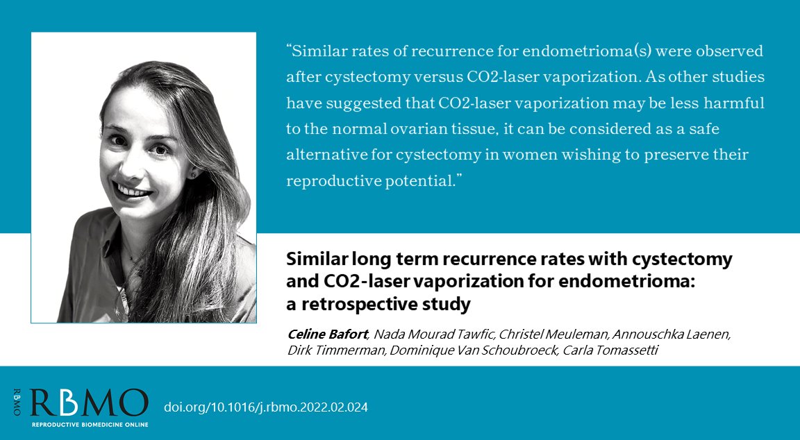 RBMOnline's tweet photo. CO2-laser vaporization may be less harmful to normal ovarian tissue and can be a safe alternative for cystectomy in women wishing to preserve their reproductive potential.

Read the details in this retrospective study by @BafortCeline and team, now!

https://t.co/XchtmNmlSZ https://t.co/c7MYi3fbsK