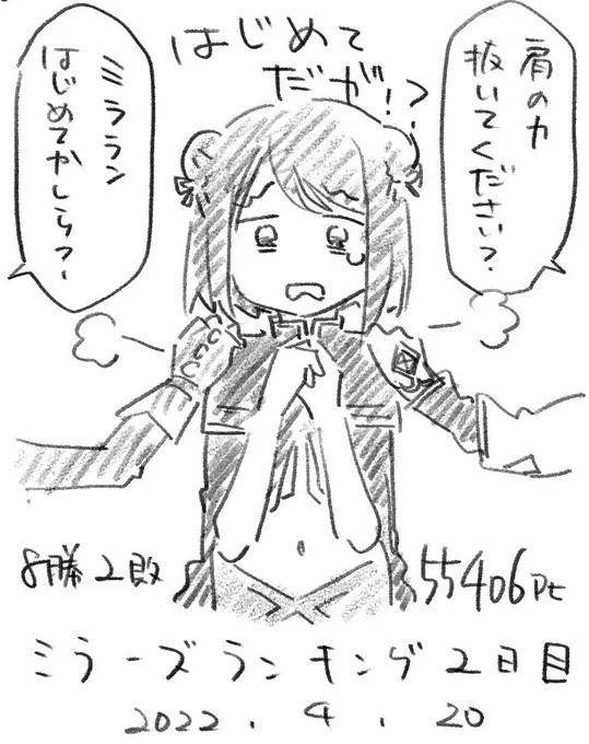 ミラーズランキング2日目です 