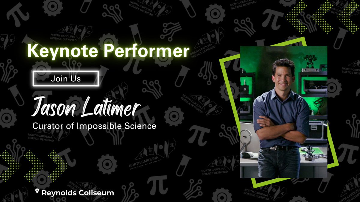 NCSciOlympiad's tweet image. @jasonlatimer world champion magician and curator of #ImpossibleScience, will be performing Live at the @NCSciOlympiad State Tournament Opening Ceremony on April 22 @NCState!

Learn more  - jasonlatimer.com