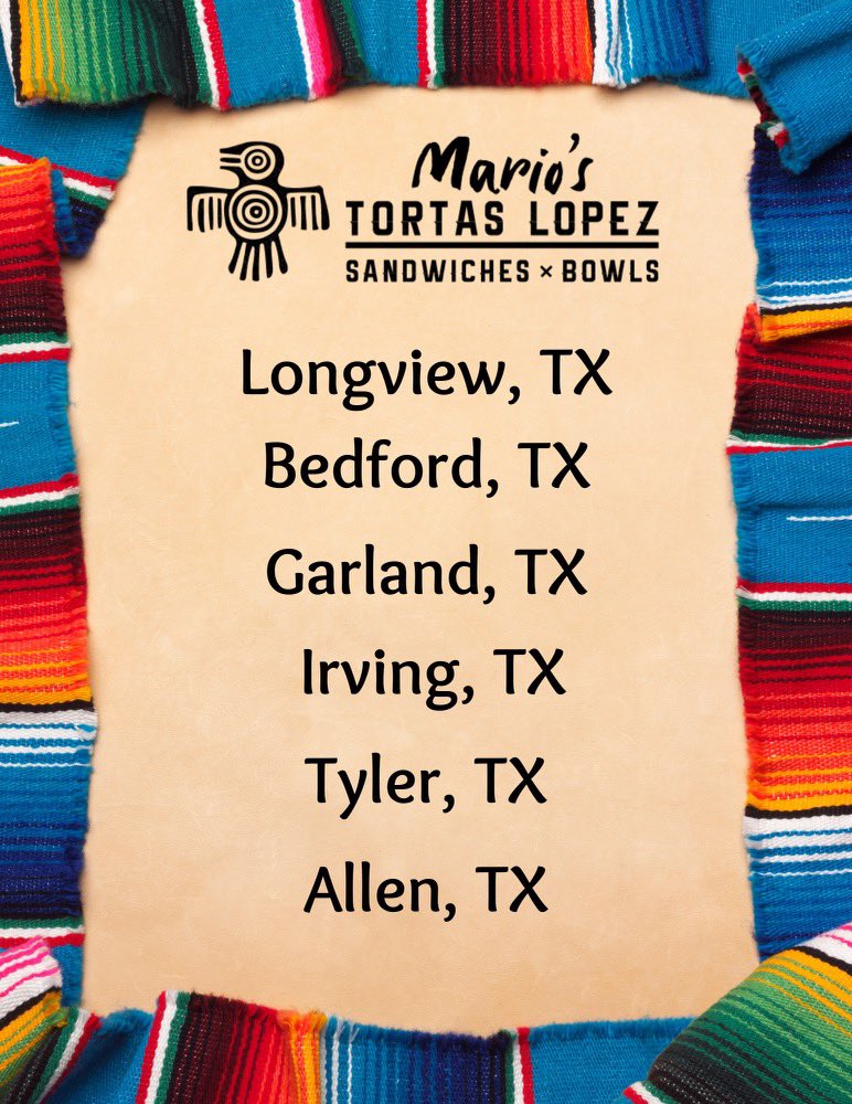 Available now!
<a href="/MariosTortas/">Mario's Tortas Lopez</a>