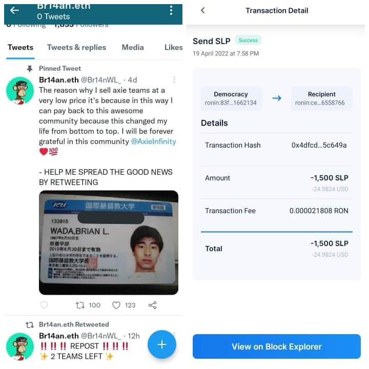 MaeWayong's tweet photo. @br14nwL_ 

BEWARE OF THIS SCAMMER . https://t.co/mUSw4CUYlo