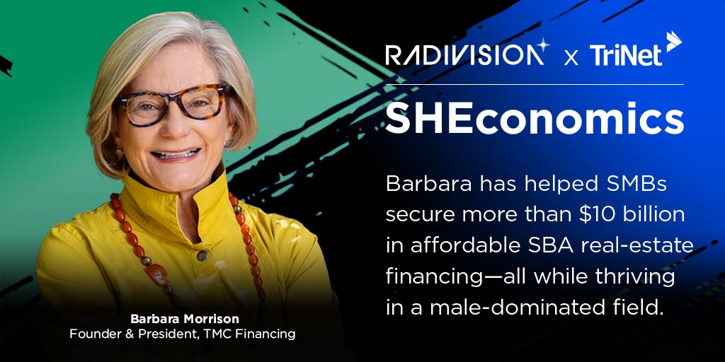 TriNet's tweet image. She talks to entrepreneurs as part of our inspiring series on women trailblazers from TriNet and @RadivisionTV , and available on #TriNetRISE!
rise.trinet.com/p/a-discussion…
#SHEconomics #TriNetcustomer #businessresilience #pandemicpivot #womeninbusiness #womeninbiz #femaleentrepreneurs