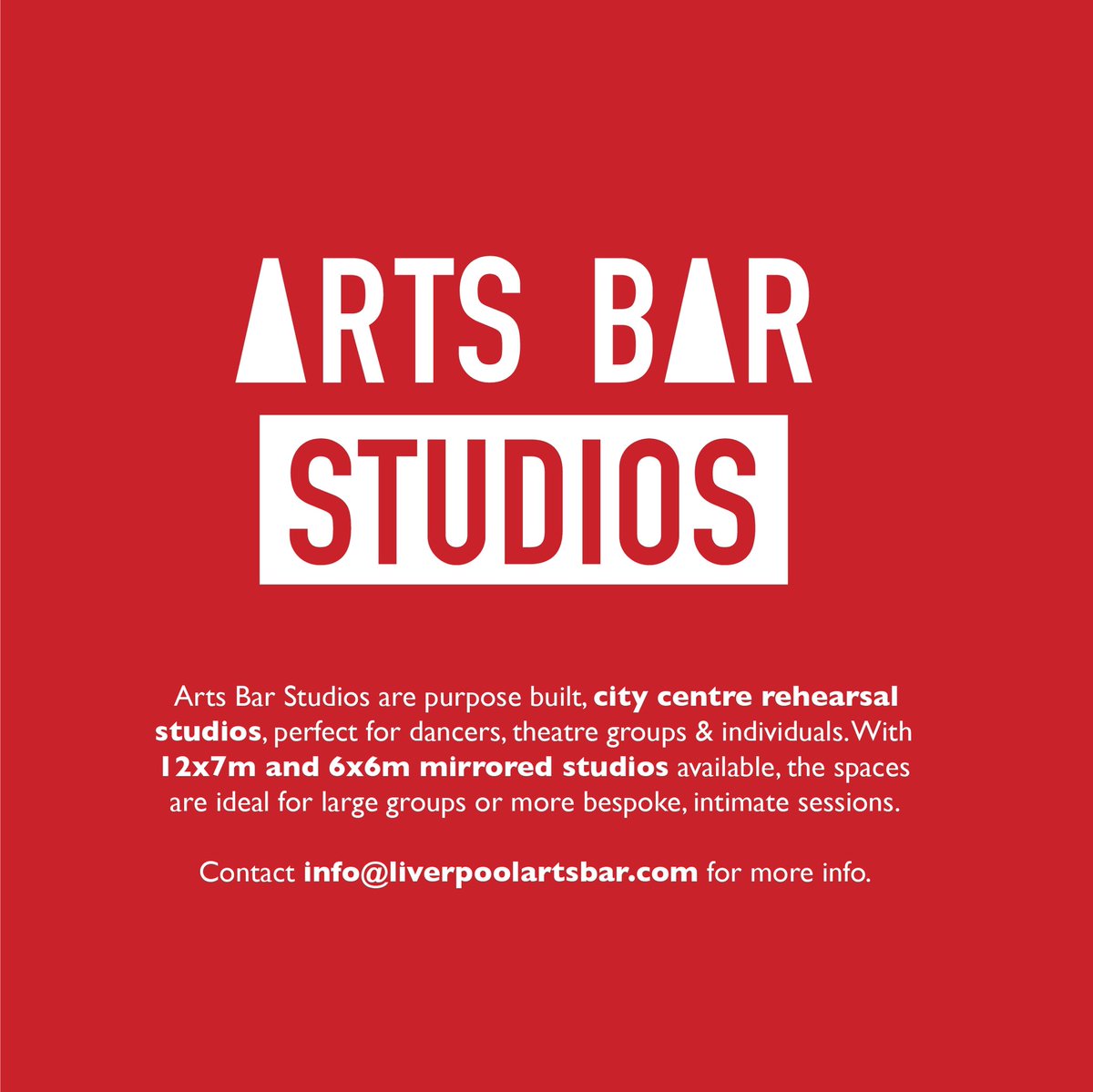 livartsbar's tweet photo. Looking for rehearsal space? Somewhere to try out new ideas or develop projects? 👌 Our studios are the perfect space for just that. Get in touch and see if we can help. ❤️ https://t.co/k42EgOIWtp