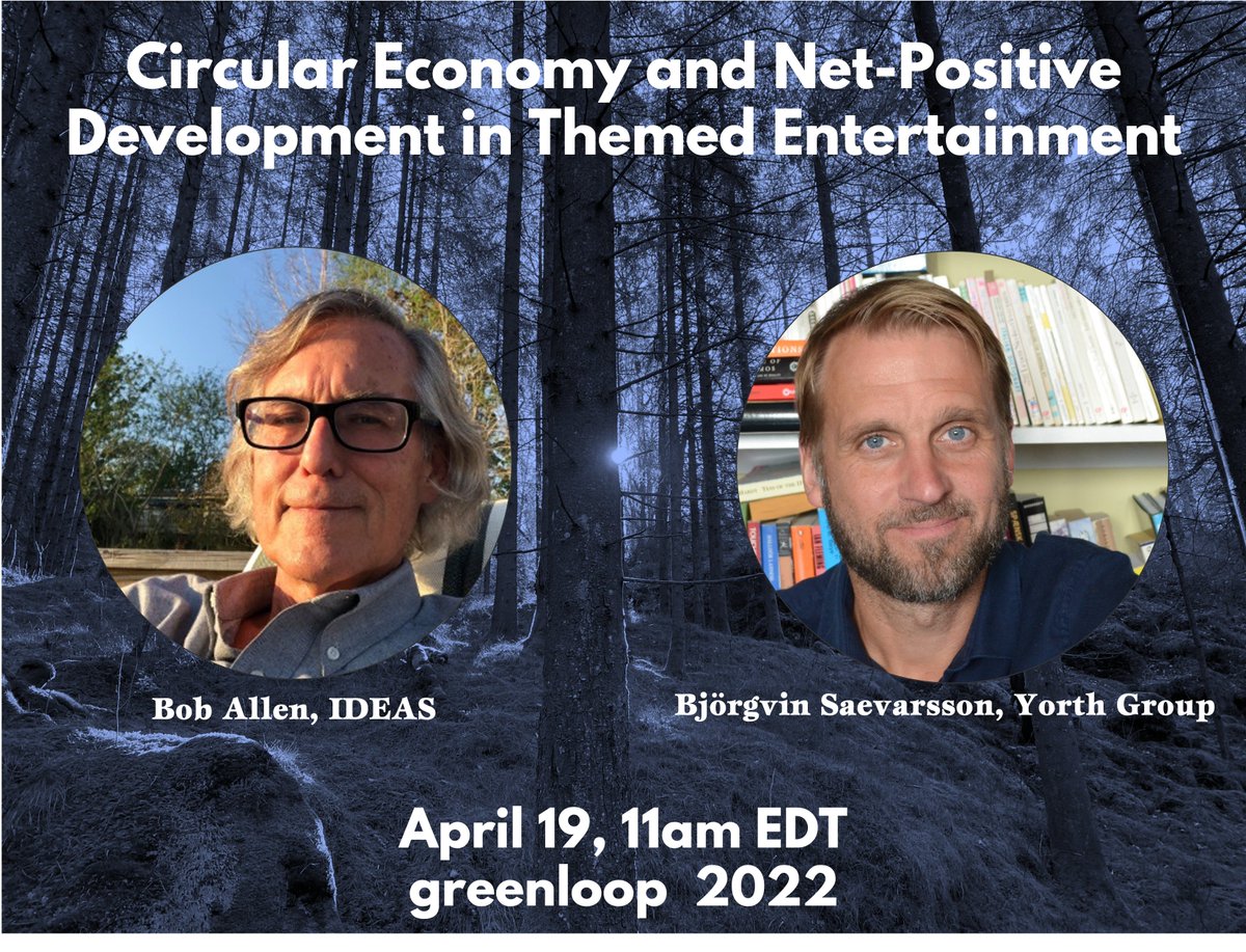 IDEASorlando's tweet photo. In just one hour, IDEAS Chief Storytelling Officer Bob Allen and CEO Björgvin Saevarsson of Yorth Group will present at #greenloop2022. There's still time to register for the #themedentertainment industry's premier gathering around sustainability. https://t.co/ILl38mV7Vp https://t.co/0KSBk23M5w