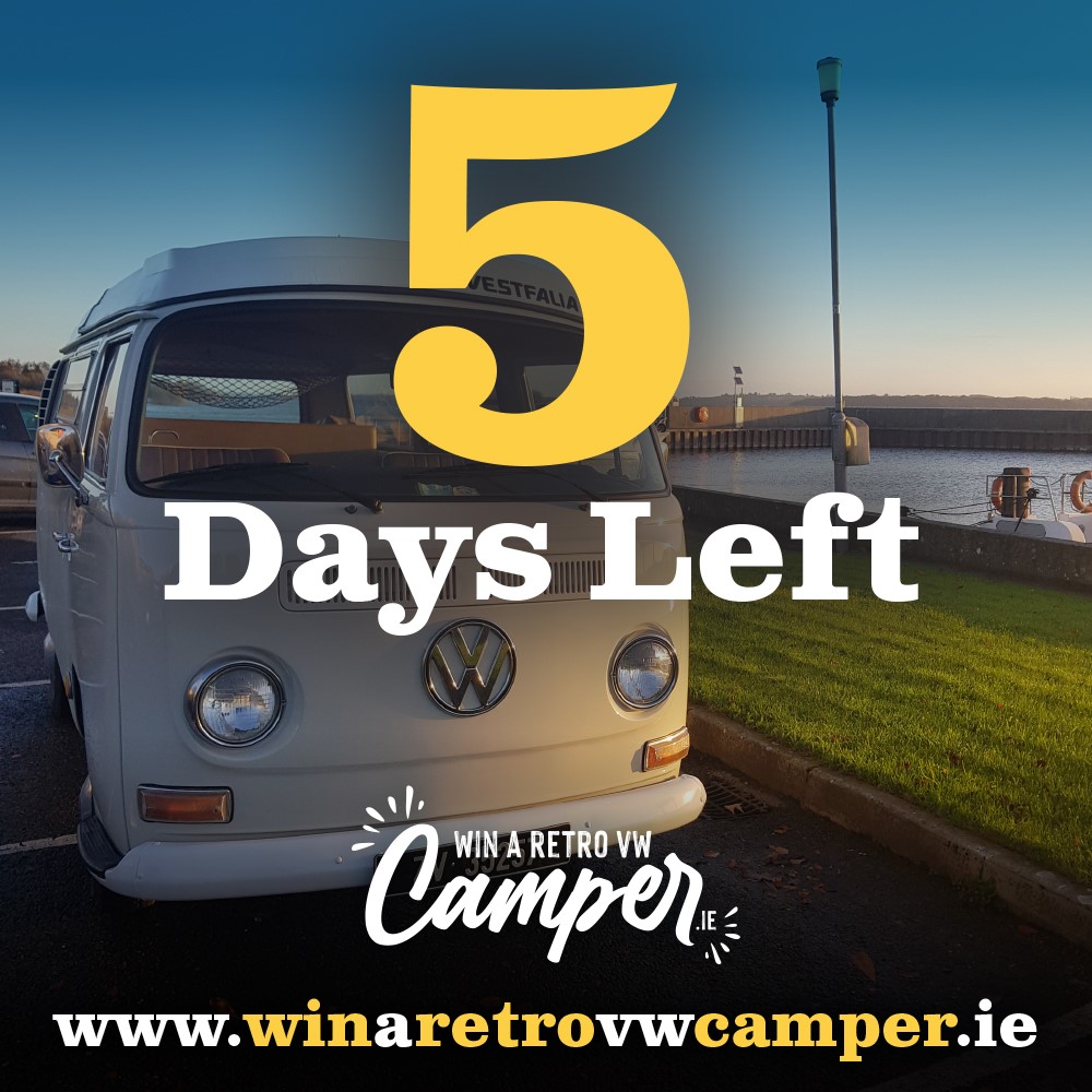 winavwcamper's tweet photo. There are only 𝟱 days until our draw takes place on Mon, 25th April!

Enter our @ClannGAA #WinARetroVWCamper for €25 for your chance to win a 1968 VW Westfalia camper 🚐

Plus you'll also supporting our charity partners @LauraLynnHouse &amp; @IMNDA ❤️

👉🏻 https://t.co/IAaRVwuknV https://t.co/dhtEw9XJSJ