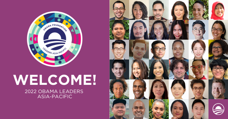 ObamaFoundation's tweet photo. Get to know our newest cohort of #ObamaLeaders! These changemakers from the Asia Pacific are addressing some of their communities' most pressing issues—and now they're coming together as a tight-knit group to share ideas and build their leadership skills.