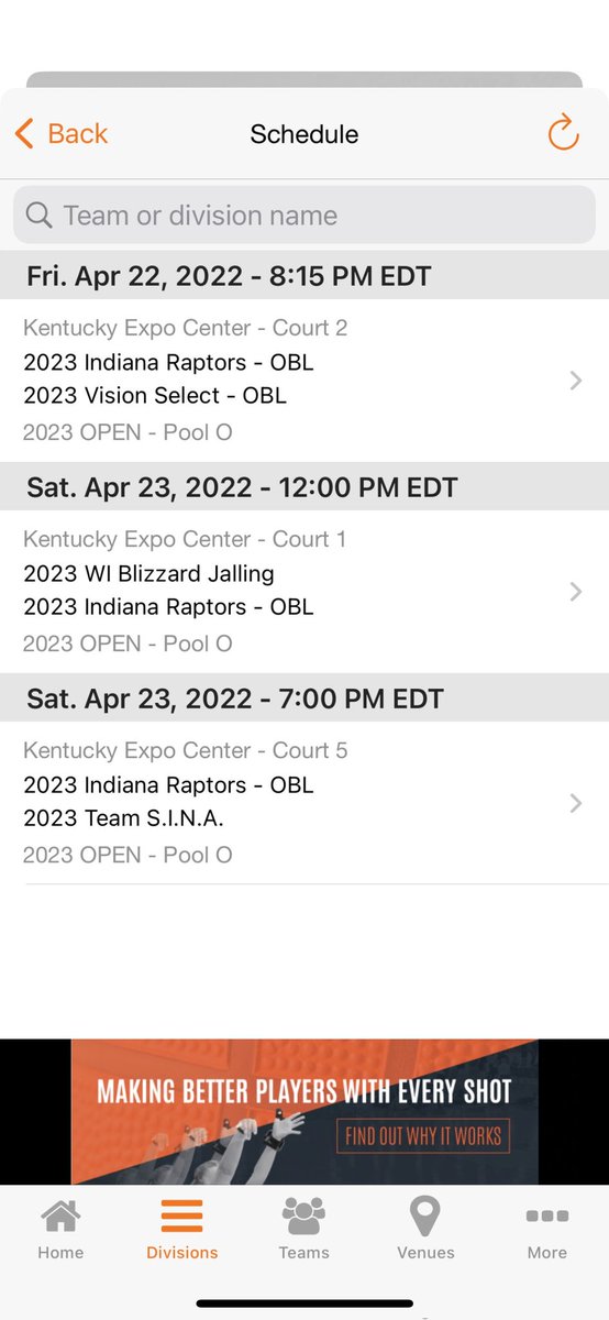 The lineup for the Raptors this weekend at The Grassroots Showcase in Louisville.