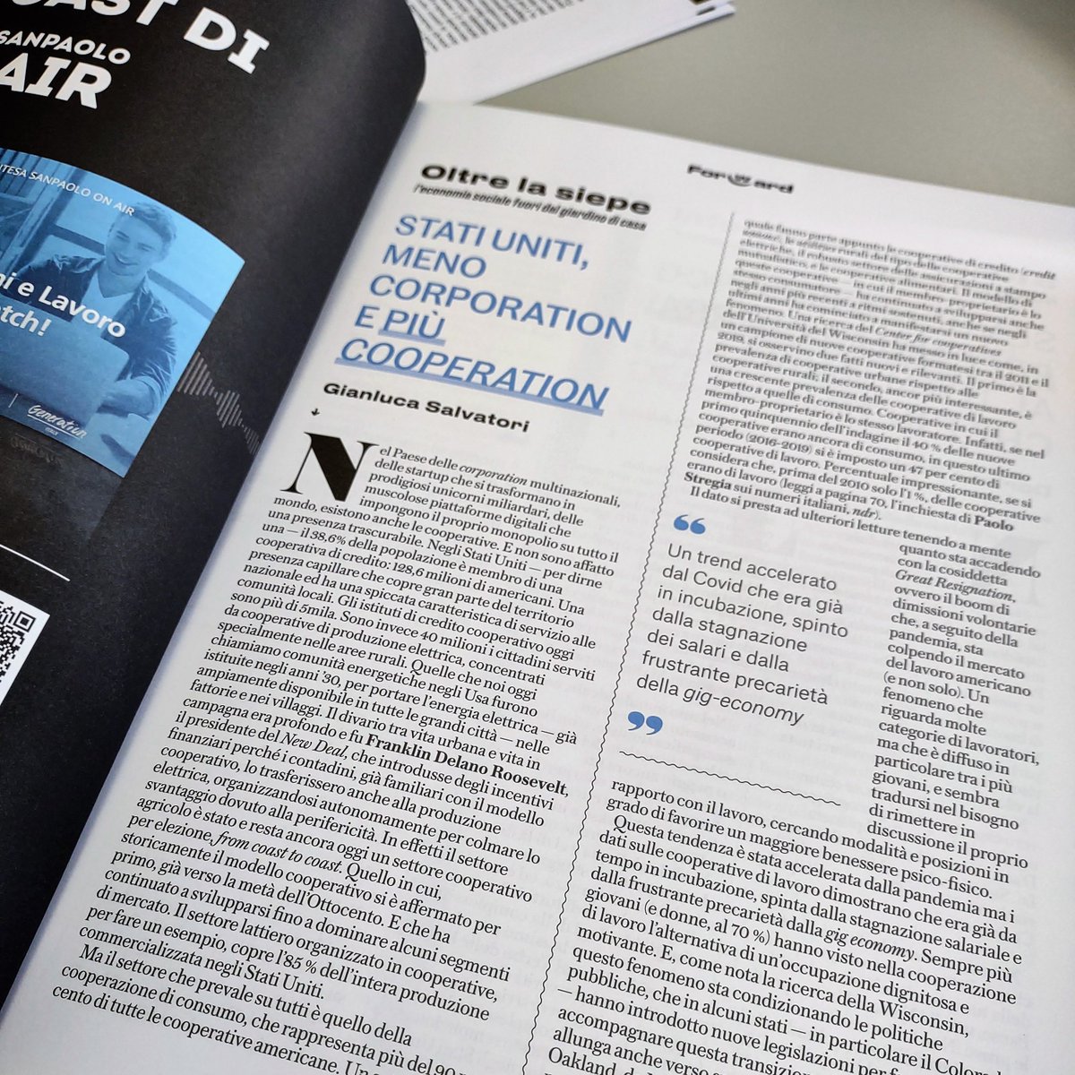 Il modello della #CooperazioneLavoro si sta dimostrando vivo ed efficace, specie in tempi di crisi. L'analisi "Oltreoceano" di  <a href="/gsalvatori/">gianluca salvatori</a> su  <a href="/VITAnonprofit/">VITA.it</a>  di questo mese.