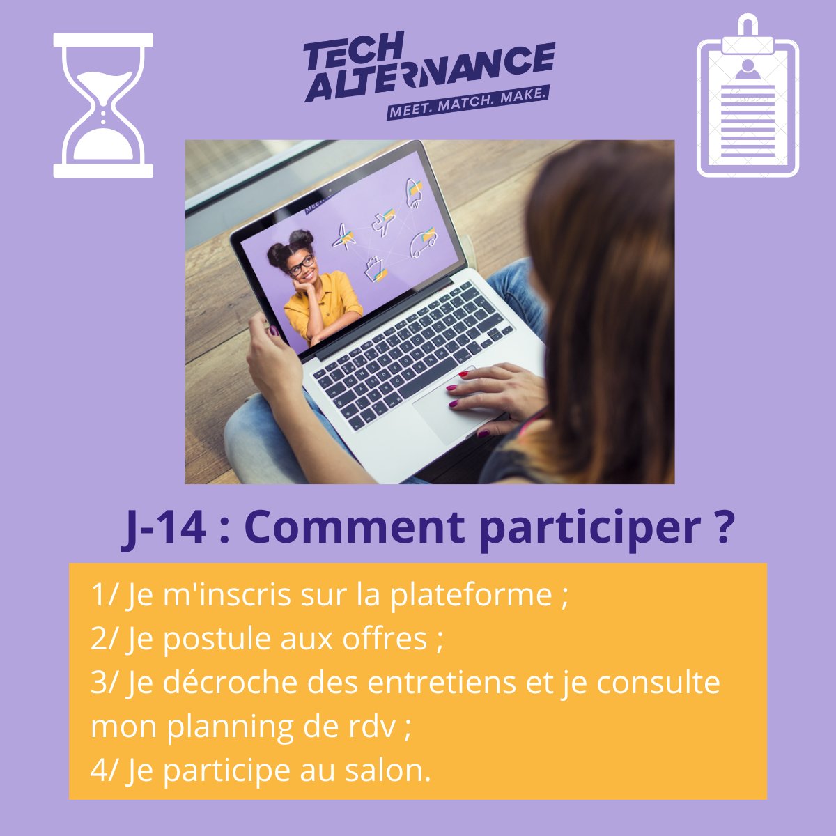 TechAlternance's tweet photo. Candidats en recherche d'une entreprise pour une #alternance, le 1er salon @TechAlternance c'est dans 14 jours⏳
Quelques chiffres pour vous convaincre de participer au salon : 57 entreprises, 335 offres d'alternance, 2 formats : salon présentiel &amp; virtuel
https://t.co/1EOYZIp9Df https://t.co/H3P3emioTC