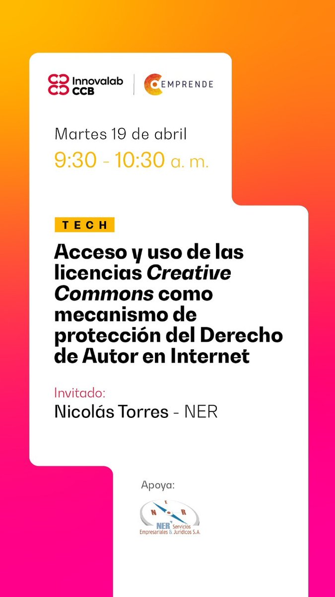 Conoce cómo la inteligencia artificial puede resultar una herramienta muy útil  para las obras protegidas bajo el licenciamiento creative Commons estamos iniciando conéctate aquí bit.ly/3BLc0Nr <a href="/camaracomerbog/">Cámara de Comercio de Bogotá</a> <a href="/InnpulsaCol/">iNNpulsa Colombia</a> #InnovalabCCB #CEmprende