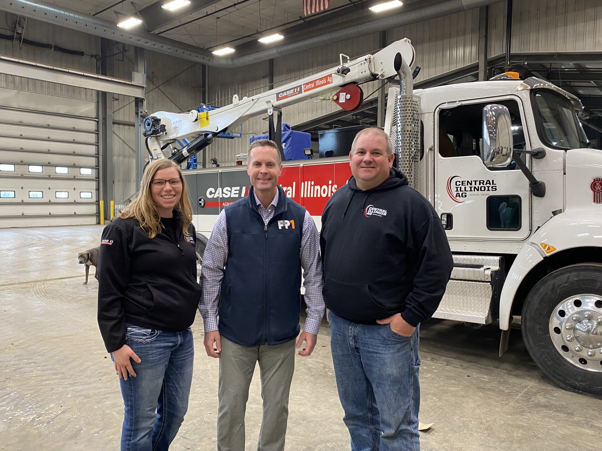 It was great meeting with Michael Schmidt and the folks over at Central Illinois Ag in Atlanta yesterday. They are a 5-generation, family-owned company with over 100 employees, providing full-dealer services to farmers in the region. Thanks for having me!