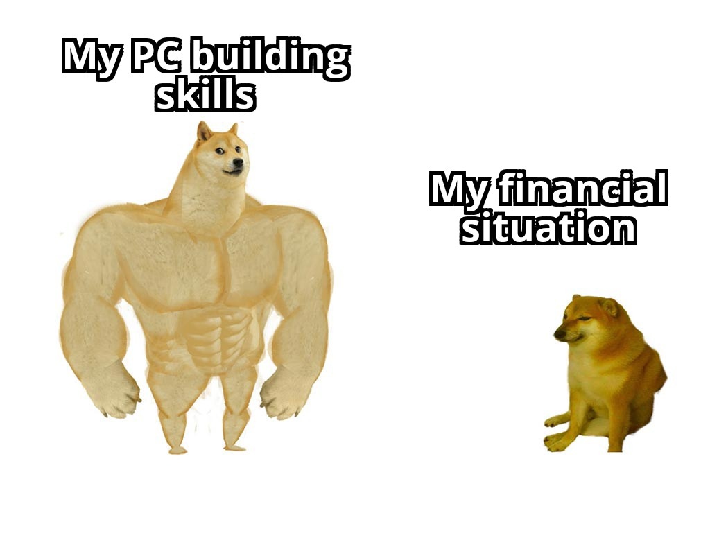 OfficialPCMR's tweet photo. If this is you, there's nothing to be ashamed of. 

You're not any less PCMR because of it, and some of the best build and part-picking advisors out there don't necessarily have top-of-the-line PCs.

https://t.co/j7Iwz0FIQA https://t.co/2feBavQMOa