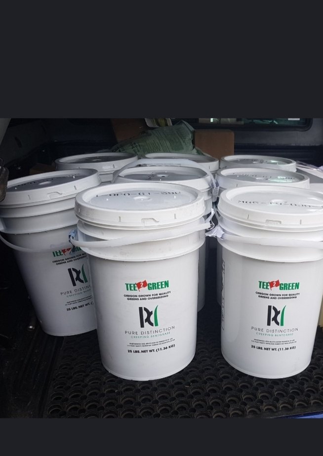 turfcare1's tweet photo. Some Pure Distinction from @T2GBentgrass on its way to another happy customer, just the 3,189,687 seeds per kg.  Lucky to  have Mr Creeping Bent himself @T2GTurfGuy over this side of the pond for a few days.
#5thgeneration
#Turfcare3PA 
#2000stechnology https://t.co/HFUoixiZB6