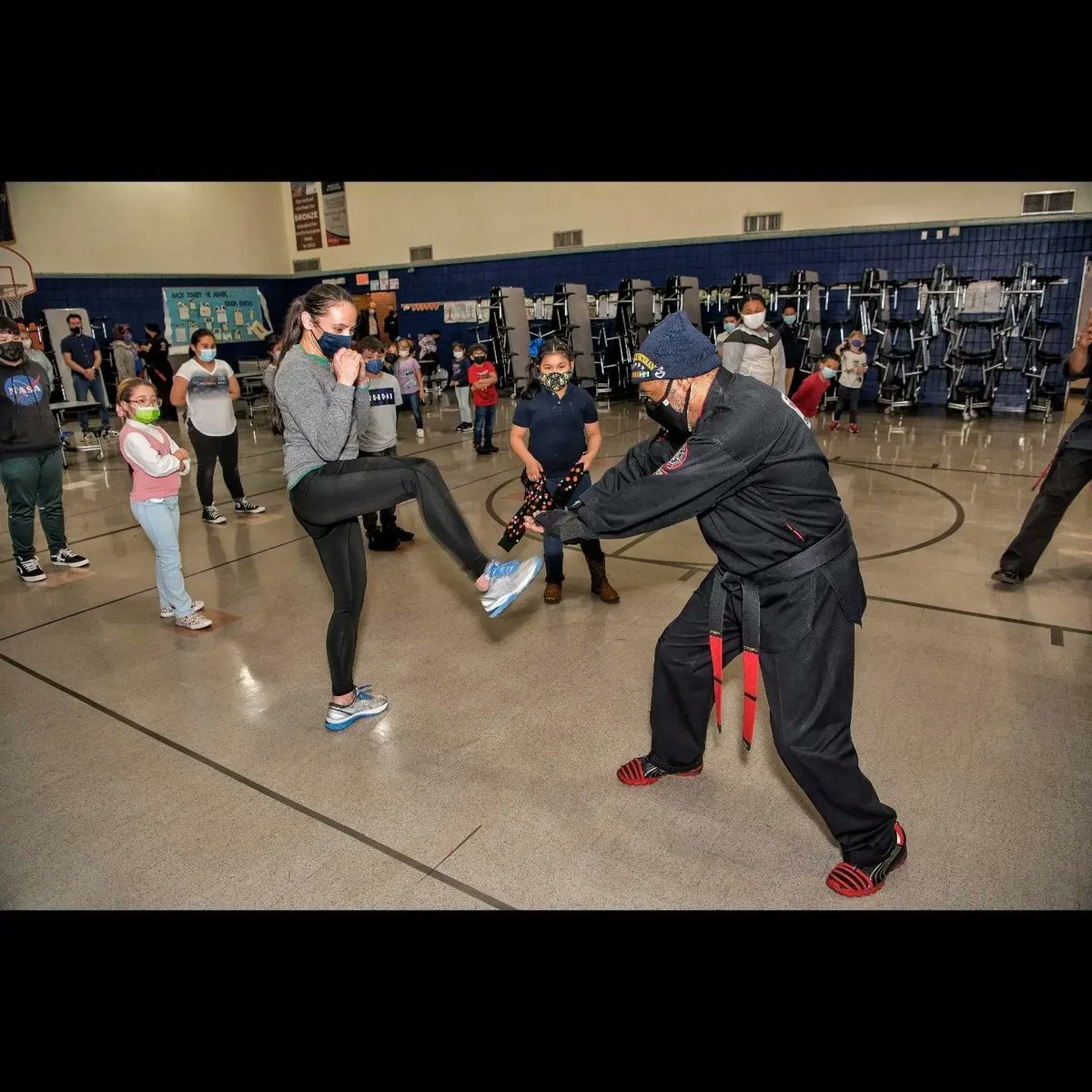 iKarateClub's tweet photo. Kids Zone (after school program) with  parent school Tendou Martial Arts Academy in Kansas, &amp; former MMA Fighter &amp; Congress Representative for Kansas Sharice Davids

#congress #karate #kids #discipline #focus #balance #mma #honor #lgbtq https://t.co/sY1tH5rSz5
