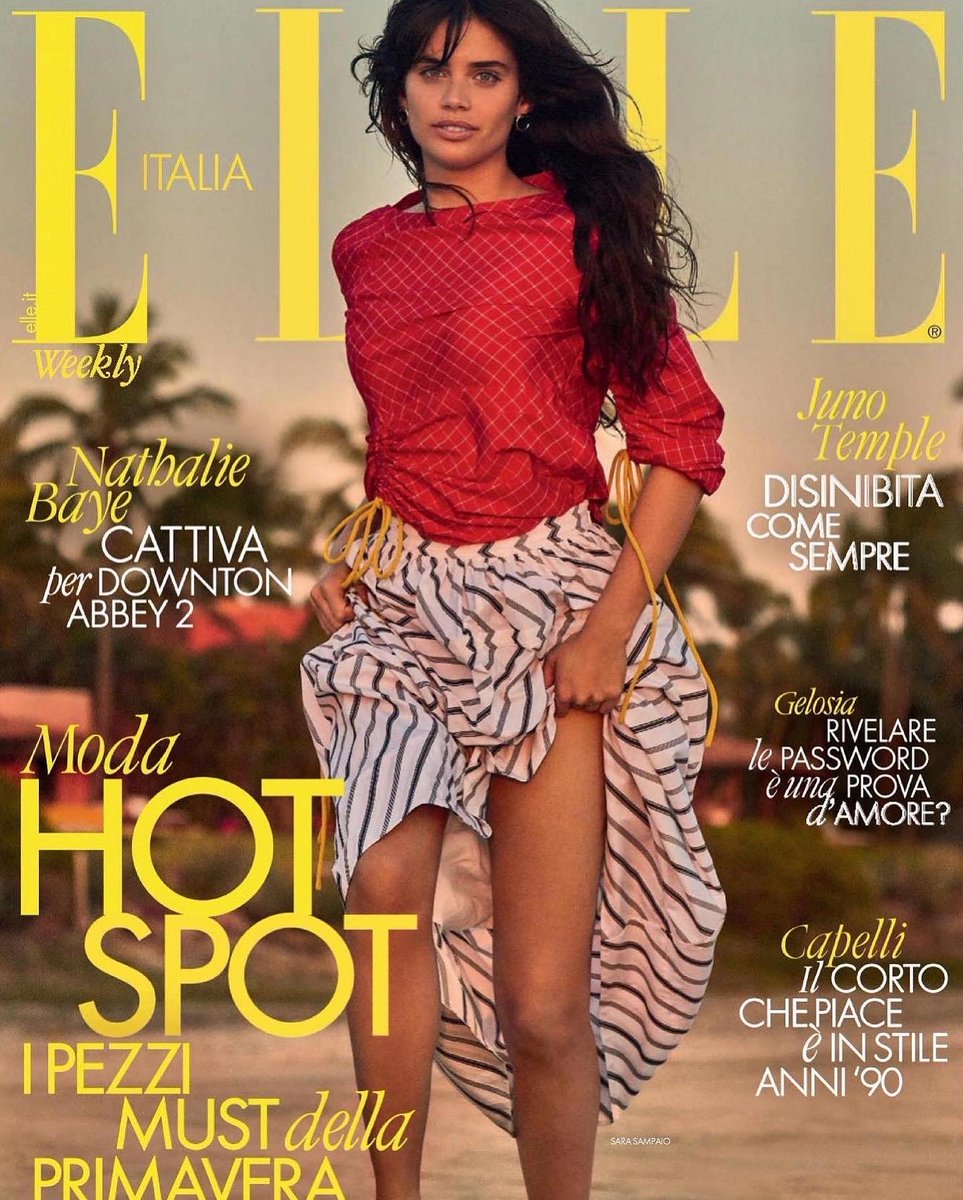 toryburch's tweet photo. @SaraSampaio wearing #ToryBurchSS22 in @Elle_Italia #ToryEditorials #ToryBurch https://t.co/UQdu3uucqA