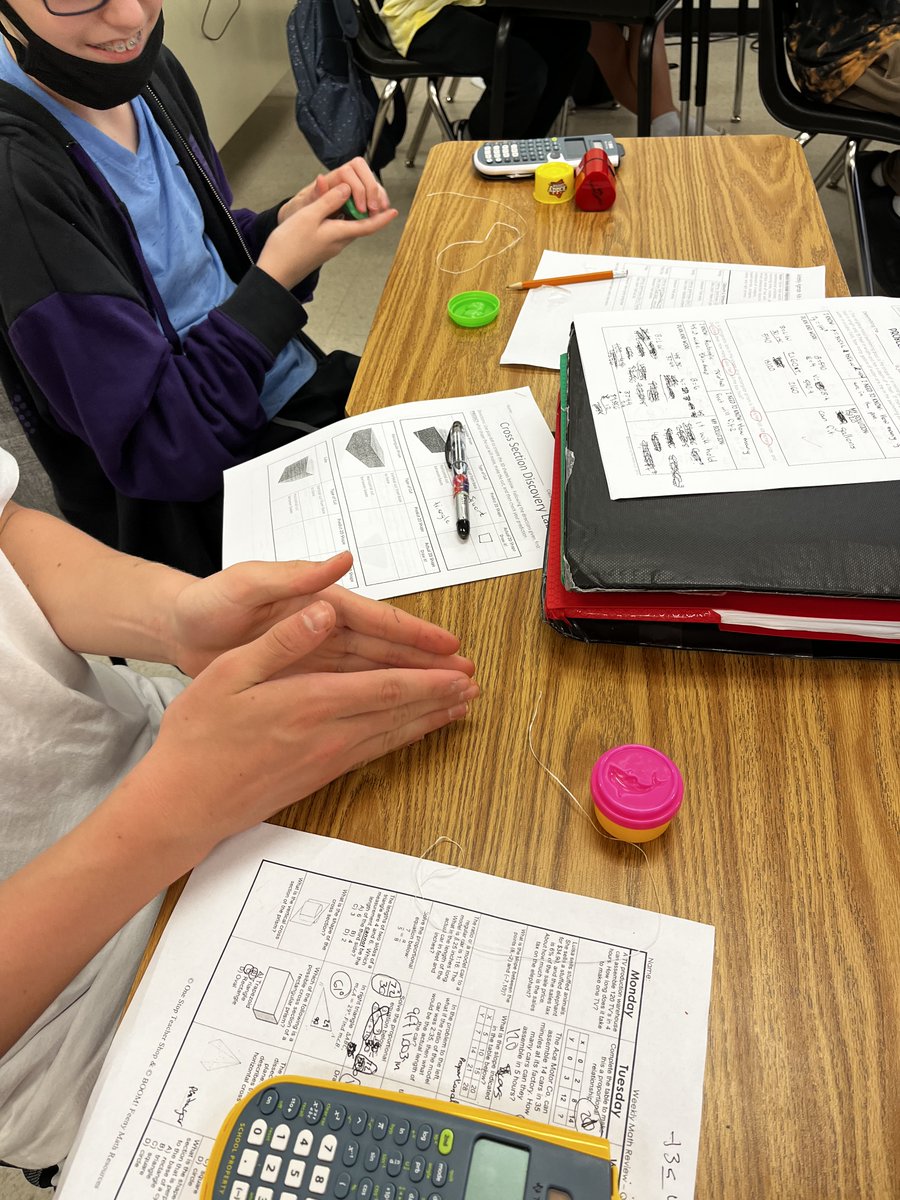drms_chiefs's tweet photo. 7th grade students in Ms. Owens classes are using Playdough to work through Cross Sections in math. #DRMSClassOf2027 #DRMSHandsOnLearning https://t.co/s9PFXfHKfr