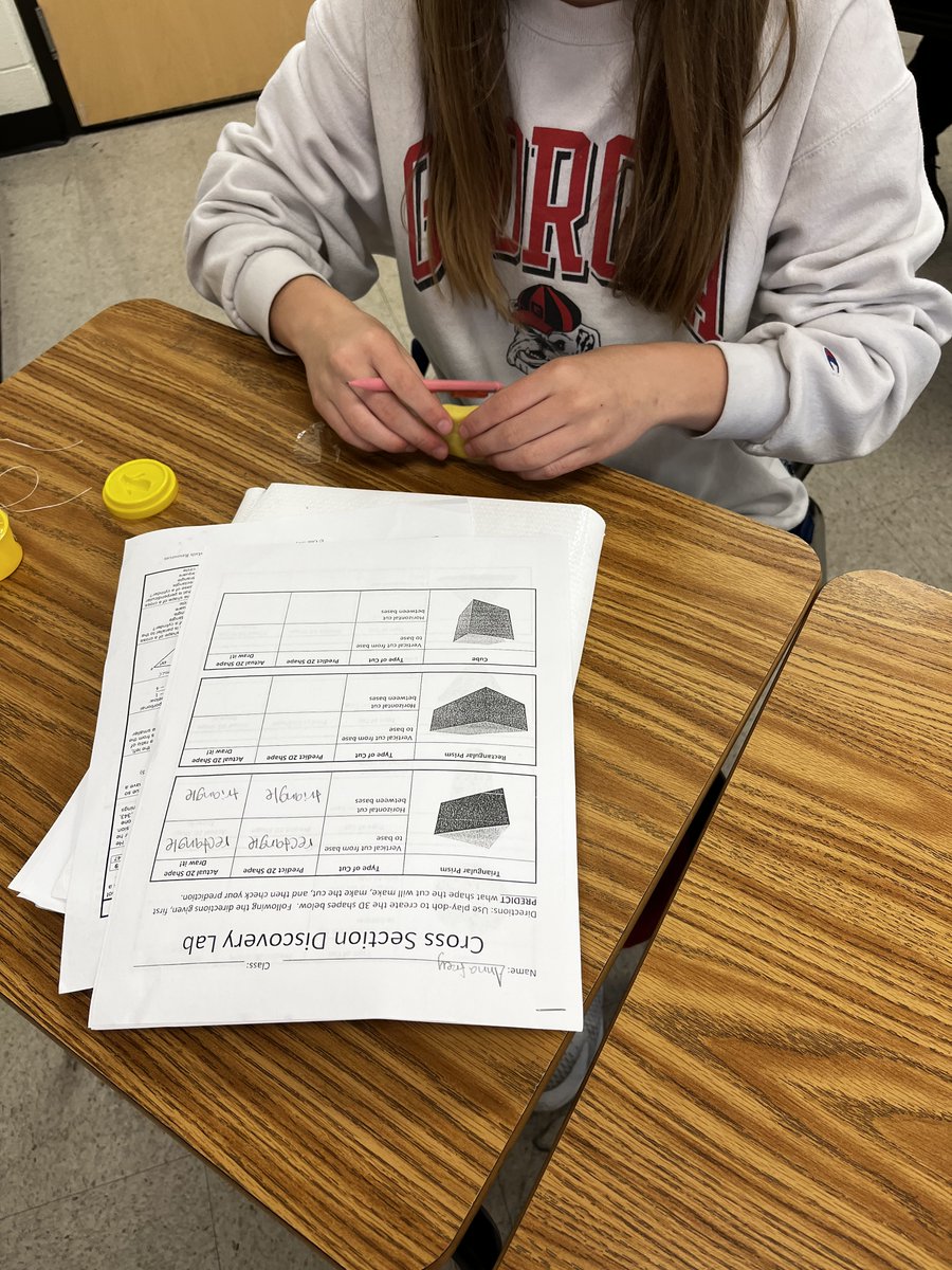 drms_chiefs's tweet photo. 7th grade students in Ms. Owens classes are using Playdough to work through Cross Sections in math. #DRMSClassOf2027 #DRMSHandsOnLearning https://t.co/s9PFXfHKfr
