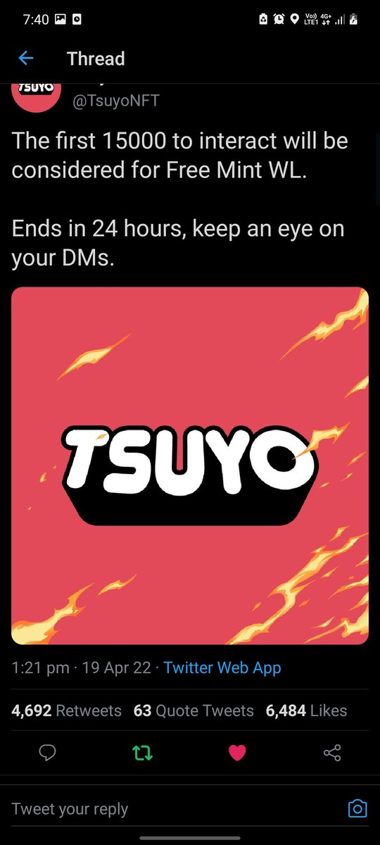 blvchnft's tweet photo. @TsuyoNFT Well looks like i am eligible for free mint wl as per the requirements 😊 https://t.co/fuyABgHUiC