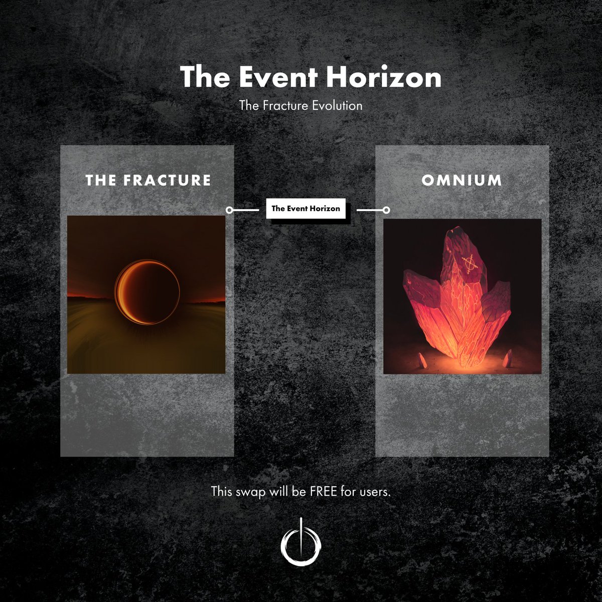 🧵 What is the Event Horizon?

The point of no returns draws closer by the day.

Be ready to send your Fracture NFT to the 'Event Horizon' for FREE to receive your very own <a href="/Utopia_artist/">utopia</a> Omnium crystal. 

A 1:1 swap to represent the birth of The Fracture brand.