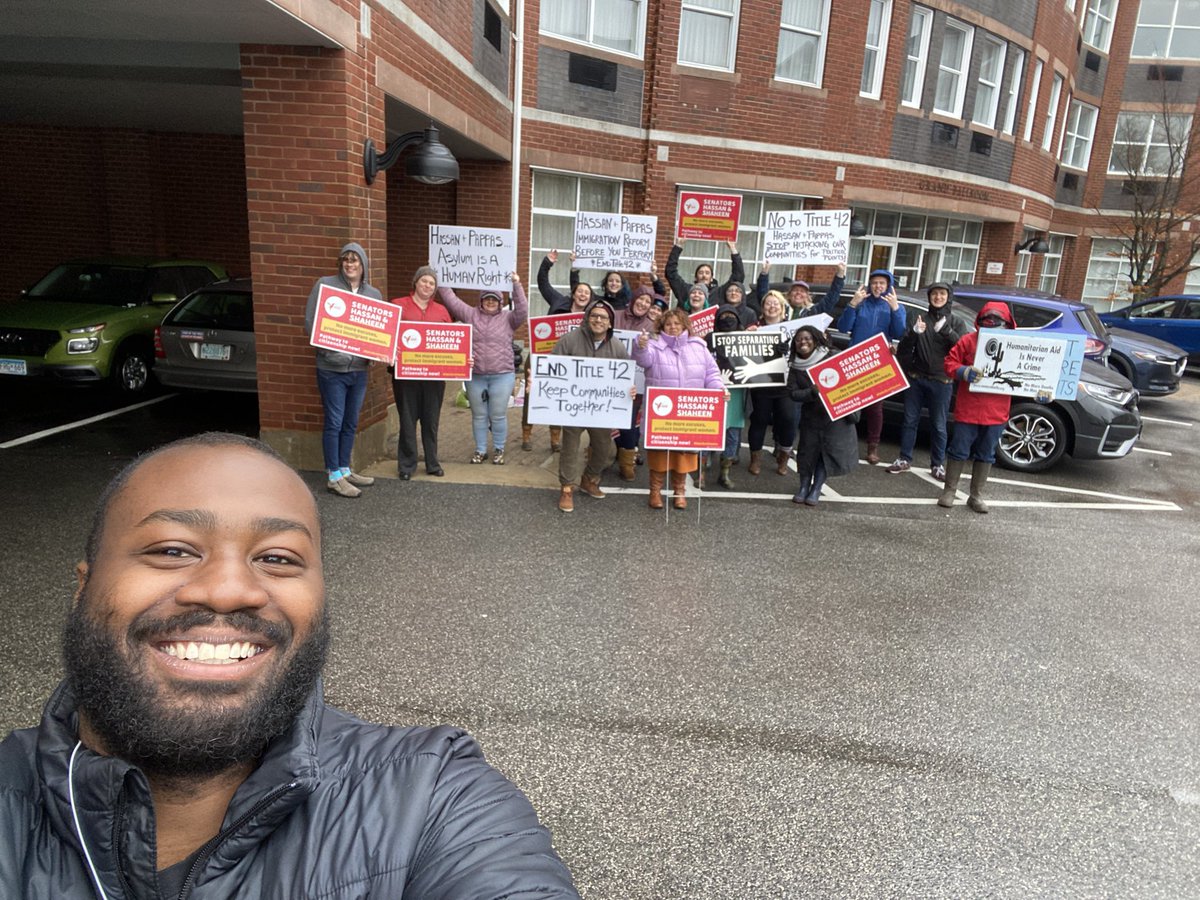 CliftonWestJr's tweet photo. Ayo @SenatorHassan &amp; @RepChrisPappas, support immigrant communities and stop hijacking COVID relief funds to support a Trump policy, Title 42. NH residents stand in solidarity with migrants’ rights to seek asylum 🖤 #ImmigrantsNotWalls #NHPolitics https://t.co/ob1ynmsH2Q