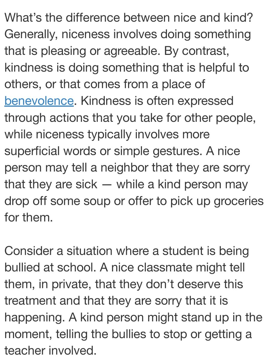 A very uncomfortable but important lesson am continually learning is that kindness is better than niceness. 

Which is why you'll have a better team if you can hire kind people, have less stressful friendships if your people are kind, &amp; enjoy a better love with kind lovers.