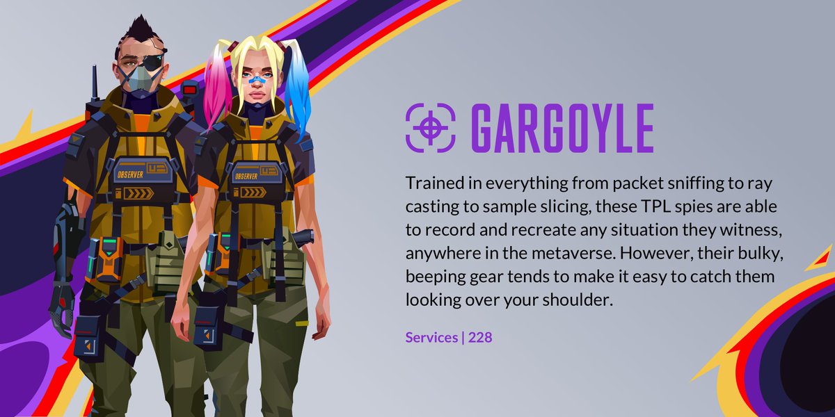 If you’re up to no good, you better avoid the trained, observant gaze of Gargoyles - TPL’s not-so-undercover operatives &amp; valued members of the Services class. 👁️‍🐲

Gargoyle gang, show us your fit below 💚
