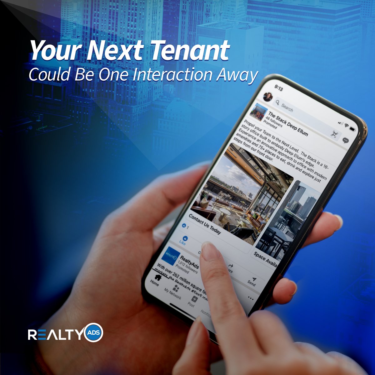 realty_ads's tweet photo. With more than 88% of decision-makers leveraging social media, it's time to revisit your digital strategy. #RealtyAds proprietary AI works in tandem with your broker's market knowledge to target and reach end-users who are ready to sign the dotted line. #CRE #PropTech #CRETech https://t.co/P0IBGQnok5