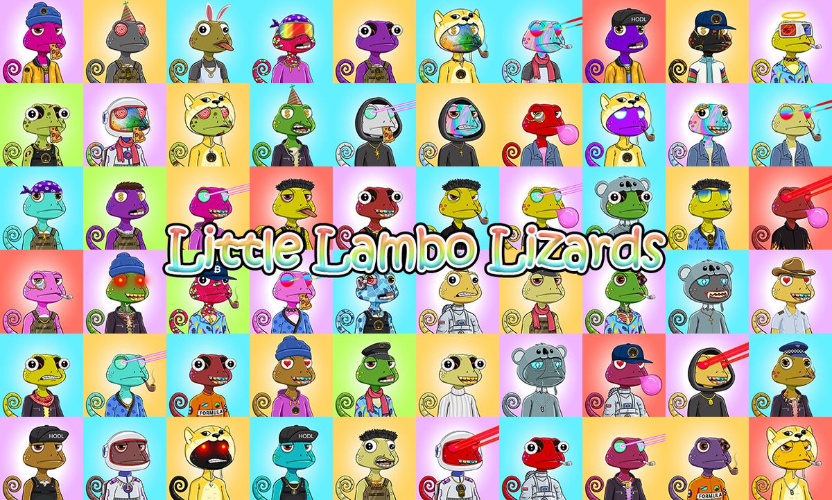 FlyNFT (@flynftnet) on Twitter photo Little Lambo Lizards ✨
#NFTartists : <a href="/LittleLamboCoin/">Little Lambo Coin</a>
Little Lambo Lizards are a fun NFT representation of a Little Lambo Coin mascot.
▪️Floor price: 300 XCC
▪️Sales: 13
▪️Total: 998
▪️Volume traded: 4200 XCC
👉 bit.ly/3uTyjhV
#NFTartist #NFTartwork Little Lambo Lizards ✨
#NFTartists : <a href="/LittleLamboCoin/">Little Lambo Coin</a>
Little Lambo Lizards are a fun NFT representation of a Little Lambo Coin mascot.
▪️Floor price: 300 XCC
▪️Sales: 13
▪️Total: 998
▪️Volume traded: 4200 XCC
👉 bit.ly/3uTyjhV
#NFTartist #NFTartwork